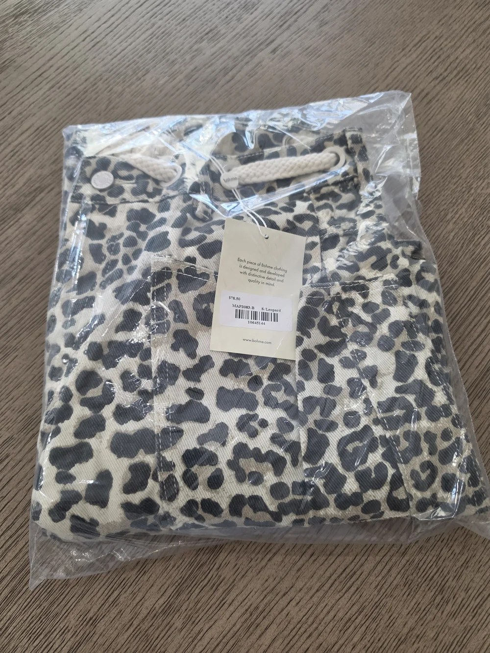 bohme Leopard-Print Straight Leg Jeans in Black and Cream - Picture 2 of 3
